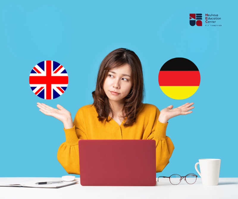 Tiếng Đức có 3 giống danh từ (der, die, das), trong khi tiếng Anh không phân biệt.